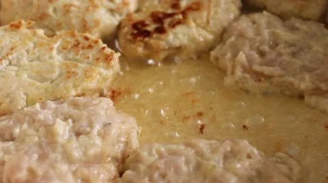 Cooking chicken cutlet Stock Footage 21893584