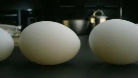 Cooking chicken eggs in a restaurant Stock Footage 141889891