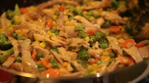 Cooking chicken pot pie Video stock 14831347