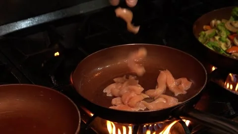 Cooking Chicken Strips Stock Footage 318303574