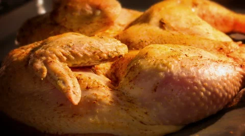 Cooking chicken timelapse Stock Footage 48020787