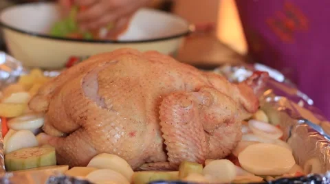 Cooking chicken with vegetables Stock Footage 49959405