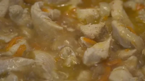 Cooking chicken with vegetables Stock Footage 161513130