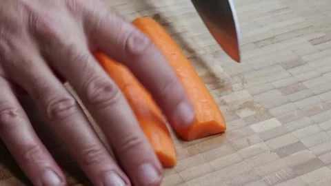 Cooking: Chopping carrot Video stock 278348196
