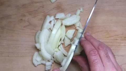 Cooking: Chopping onions Video stock 278348134