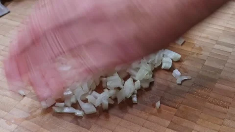 Cooking: Chopping/slicing onions Video stock 278348301