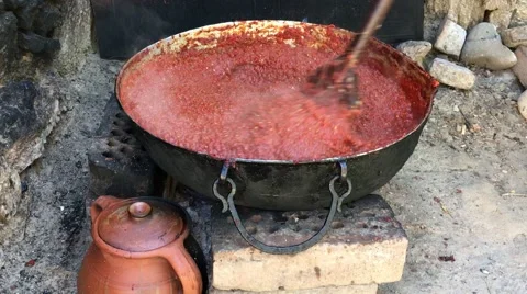 Cooking chutney fire Stock Footage 67850543