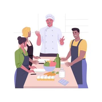 Cooking classes isolated cartoon vector illustrations. Stock Illustration