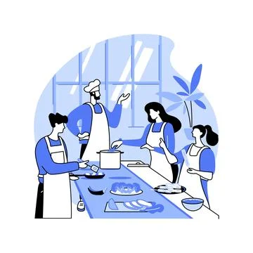 Cooking classes isolated cartoon vector illustrations. Stock Illustration