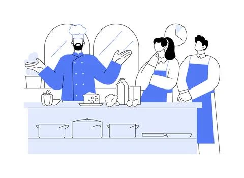 Cooking classes isolated cartoon vector illustrations. Stock Illustration