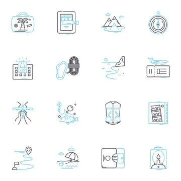 Cooking classes linear icons set. Culinary, Gourmet, Cuisine, Recipe Stock Illustration