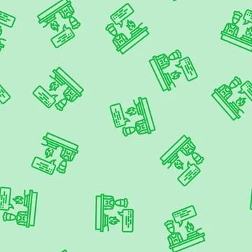 Cooking classes restaurant chef line vector seamless pattern Stock Illustration