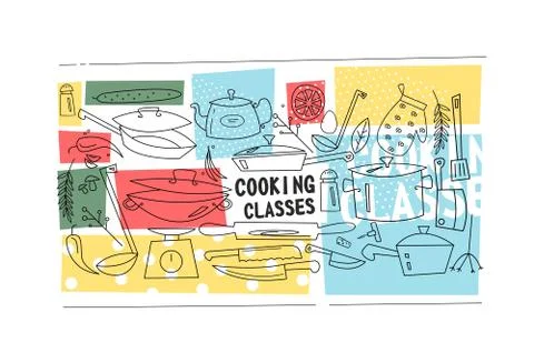 Cooking classes template Stock Illustration