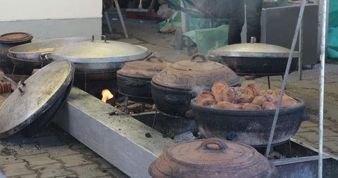 Cooking Clay Pots Video stock 112158226