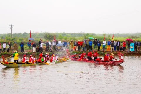 Cooking competition on the river Stock Photos