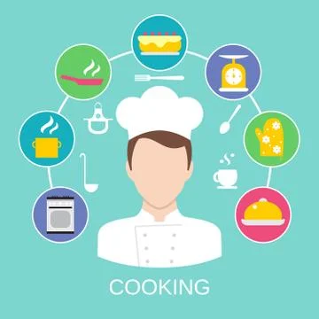 Cooking concept poster print Stock Illustration
