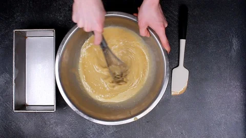 Cooking concept, Professional chef is preparing Sesame Butter Cake Recipe Video stock 127538907