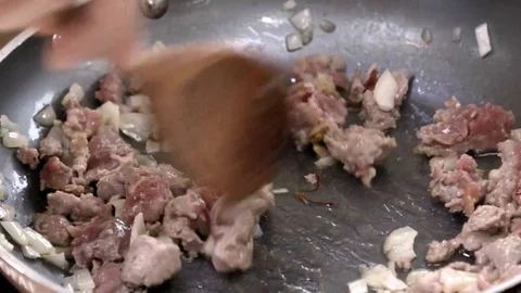 Cooking in the cooking pan Stock Footage 93730858