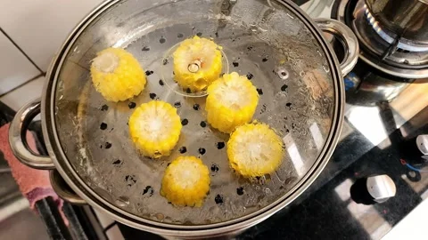 Cooking corn Stock Footage 218378838