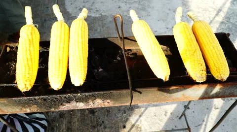 Cooking corn outside for sale. 스톡 동영상 68055720