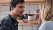 Cooking, Couple And Help With Food In Kitchen Together In A Relax Lifestyle For Stock Footage