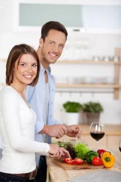 Cooking couple Stock Photos
