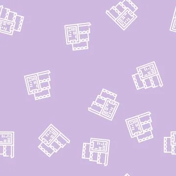 Cooking courses line vector seamless pattern line 库存插图