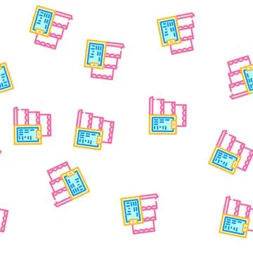 Cooking courses vector seamless pattern line 库存插图