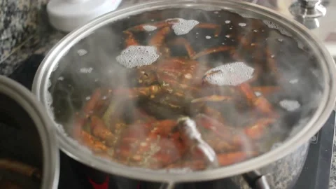 Cooking crabs at home Stock Footage 239108642