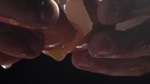 Cooking / Crack Opening Egg / Slow Motion Stock Footage 143607706