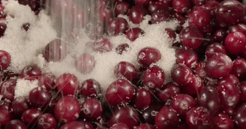 Cooking cranberry jam closeup Stock Footage 167964606
