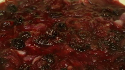 Cooking cranberry sauce Stock Footage 62418461