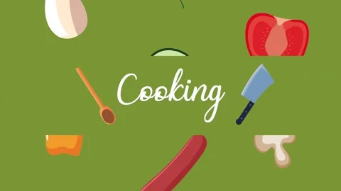 Cooking culinary background with various fresh ingredients and kitchen uten.. Stock Footage 333897193