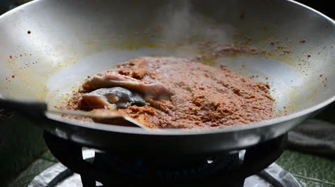 Cooking curry chicken Stock Footage 26180900