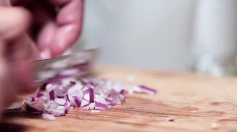 Cooking - cutting fresh onions Video stock 8407939