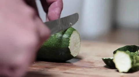 Cooking - cutting zucchinis Video stock 8071862