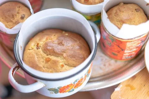 Cooking delicious Easter cakes for Easter Stock Photos