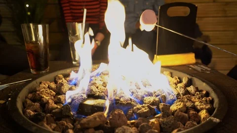 Cooking delicious marshmallows. Stock Footage 122440936