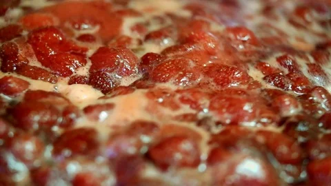 Cooking delicious strawberry jam Stock Footage 76363574