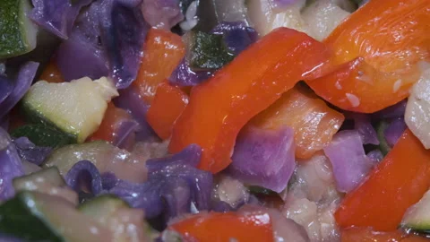 Cooking Delicious Vegetables Macro View. Food Concept Stock-Footage 145973815