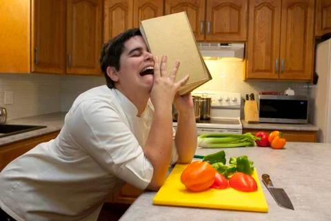 Cooking despair and crying Stock Photos