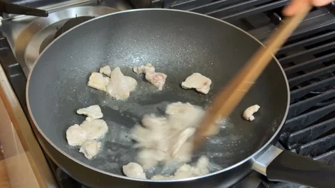 Cooking Diced Chicken Stock Footage 310655405