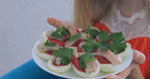 Cooking dishes from boiled eggs Video stock 145932970