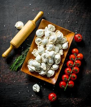 Cooking dumplings with beef. Stock Photos