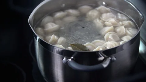 Cooking of dumplings in slow motion Stock Footage 91905560