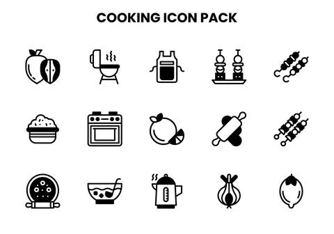 Cooking DuoTone Icons Pack Stock Illustration