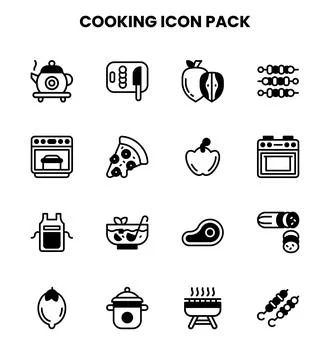 Cooking DuoTone Vector Icons Pack Stock Illustration