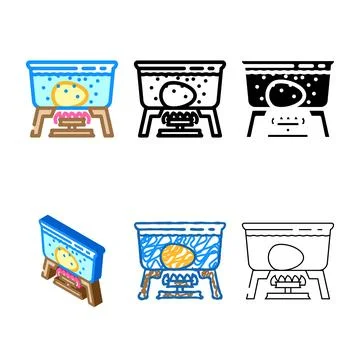 Cooking egg chicken farm multipack food color icon vector 스톡 일러스트