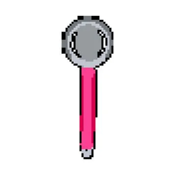 Cooking egg separator tool pixel art vector illustration Stock Illustration