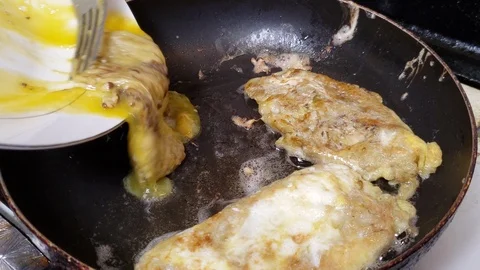 Cooking eggplant with egg Stock-Footage 109187605